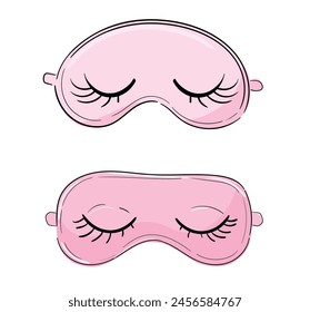 Hand Drawn mask for sleep, design Vector illustration