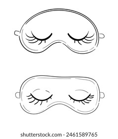 Hand Drawn mask for sleep line, design Vector illustration