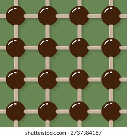 Hand drawn match style zendoodle seamless texture. Chess style realistic background. Wooden weaving fence checkered style. Vector illustration