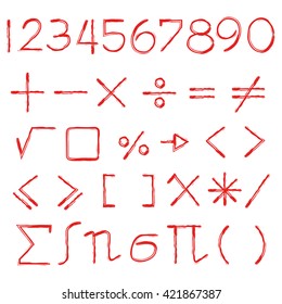 hand drawn math sign