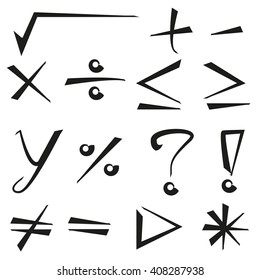 hand drawn math signs