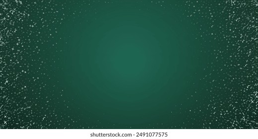 Hand drawn math symbols on green screen background. Vector illustration of green chalkboard with math signs