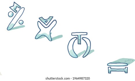 hand drawn math symbols text