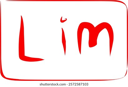 Hand drawn mathematical symbol of limit