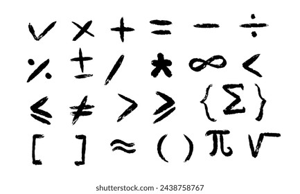 Hand drawn mathematical symbols vector, perfect for office, company, school, social media, advertising, sales, printing and more