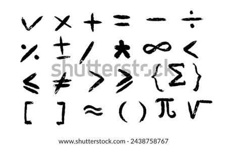 Hand drawn mathematical symbols vector, perfect for office, company, school, social media, advertising, sales, printing and more