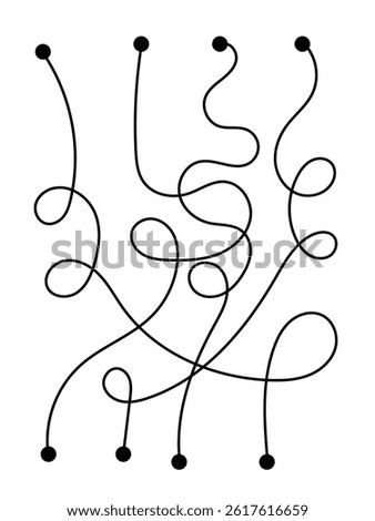 Hand drawn maze labyrinth doodle path educational game. Simple way design template for kids, children book.