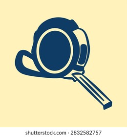 Hand drawn of Measuring Tape. Editable Vector Brush Line Art Illustration Element Icon Symbol Logo for Construction, Craftmanship, House Inspection.