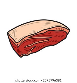 Hand Drawn Meat Illustration Colored - Rump