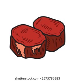 Hand Drawn Meat Illustration Colored - Tenderloin