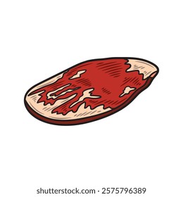 Hand Drawn Meat Illustration Colored - Flank