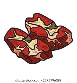 Hand Drawn Meat Illustration Colored - Neck