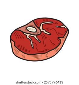 Hand Drawn Meat Illustration Colored - Beef Shank