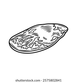 Hand Drawn Meat Illustration Colorless - Flank