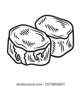 Hand Drawn Meat Illustration Colorless - Tenderloin