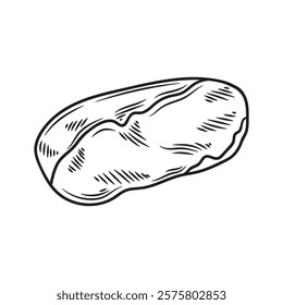 Hand Drawn Meat Illustration Colorless - Striploin