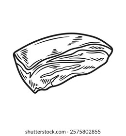 Hand Drawn Meat Illustration Colorless - Rump