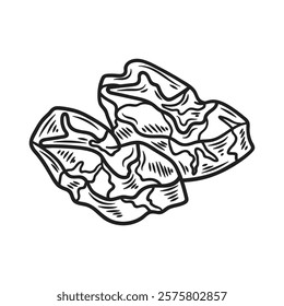 Hand Drawn Meat Illustration Colorless - Neck