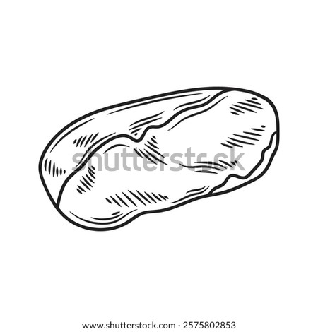 Hand Drawn Meat Illustration Colorless - Striploin