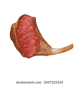 Hand drawn meat steak cut