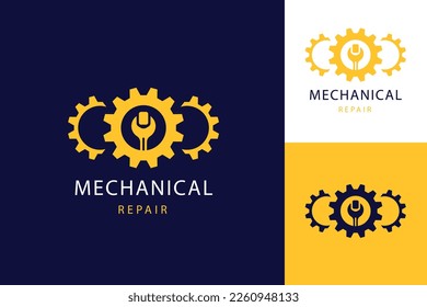 hand drawn mechanical logo template design