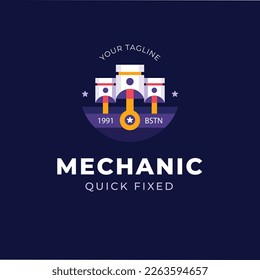 hand drawn mechanical logo template design