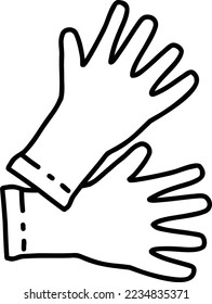 Hand Drawn medical gloves illustration isolated on background