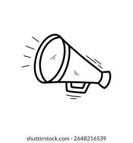Hand Drawn Megaphone Illustration. Doodle Vector. Isolated on White Background - EPS 10 Vector