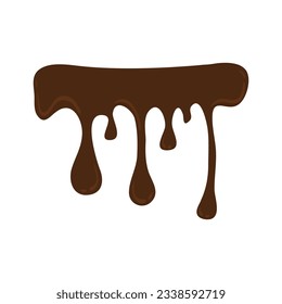 Hand Drawn Melting Choco Illustration. Chocolate drops and blots. Isolated seamless repeatable melted brown and white chocolate flow down