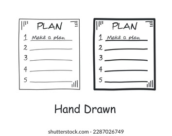 Hand drawn memo paper sheet icon in flat style. Sticky note vector illustration on isolated background.  To do list sign business concept.