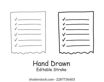 Hand drawn memo paper sheet icon in flat style. Sticky note vector illustration on isolated background.  To do list sign business concept.