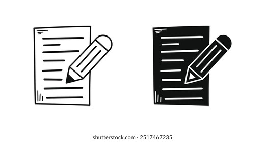 Ícone de folha de papel para memorando desenhado à mão em estilo plano. Ilustração de vetor de lista de verificação em plano de fundo isolado. Conceito comercial de assinatura de lista de tarefas pendentes.