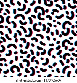 Hand drawn memphis seamless pattern.