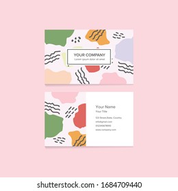 Hand Drawn Memphis Style Business Card