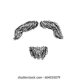 Hand drawn men's beard - trendy, barbershop, lumberjack, hipster VECTOR ART 