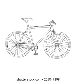 hand drawn men's city bike