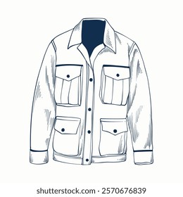 Hand drawn men's clothes Illustration