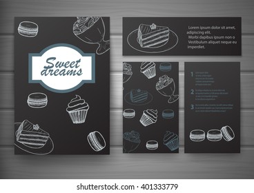 Hand drawn menu for cafe, coffee house. Vector