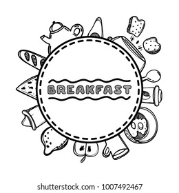 Hand drawn menu for cafe. Sketch concept illustration. Linear graphic.