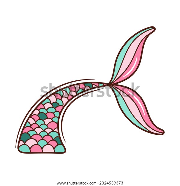 Hand Drawn Mermaid Tail Vector Illustration Stock Vector (Royalty Free ...