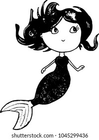 Hand drawn mermaid vector art