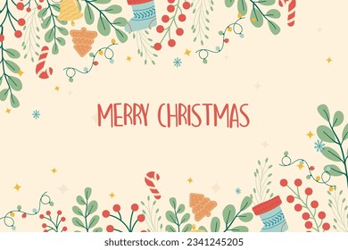 Hand drawn Merry Christmas background