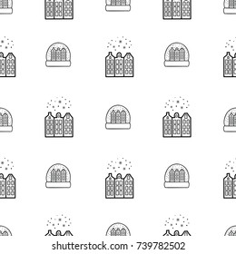 Hand drawn Merry Christmas and Happy New Year doodle seamless pattern.Christmas and New Year doodle holiday elements.Template for Greeting Scrapbooking, Congratulations, Invitations.