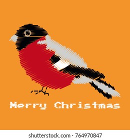 Hand drawn merry christmas happy new year 2018 winter greeting card background with cute cartoon. Scandinavian style. Seamless Knitted Vector illustration.