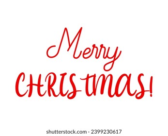 Hand drawn Merry Christmas lettering vector clipart