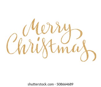 hand drawn Merry Christmas lettering.