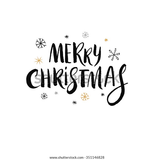 Hand Drawn Merry Christmas Lettering Stock Vector (Royalty Free ...
