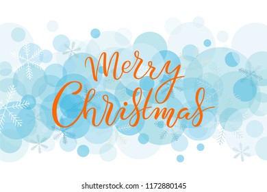 Hand drawn Merry Christmas typography lettering poster. Illustration for greeting cards, postcards, icon, logo or badge. Winter holiday celebration vector calligraphy banner text.