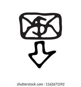 Hand drawn message dollar icon