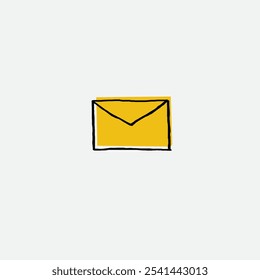 Hand drawn message icon flat vector design